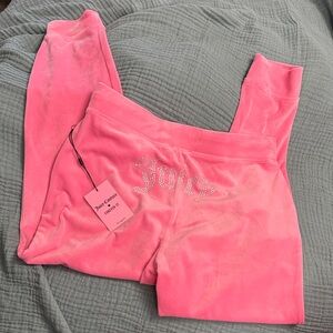 Juicy Couture Bright Pink Velour jogger Pants